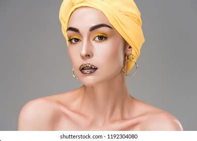 Beautiful Naked Woman Stylish Makeup Wearing Foto Stock Shutterstock