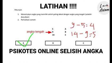 Latihan Psikotes Online Pertamina Telkom Bumn Sub Tes Selisih Angka