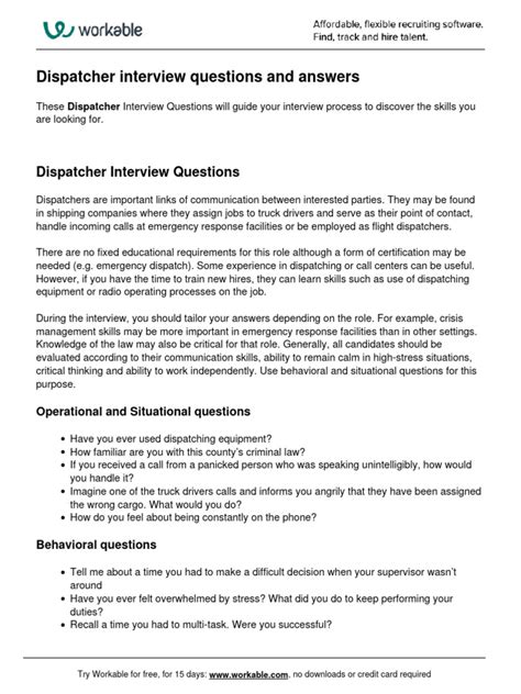 dispatcher-interview-questions | PDF