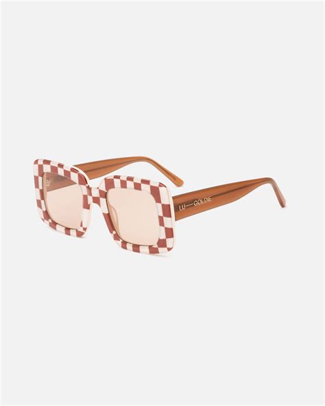 Lu Goldie — ‘mia Sunglasses In Choc Check