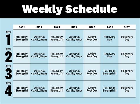 Beginner Workout Plan 4 Week Strength Training Cardio Program