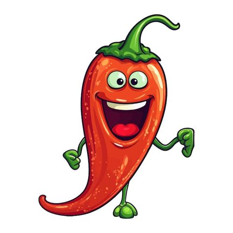 Premium Vector Cartoon Character Of A Red Hot Pepper With A Happy Expression On Its Face