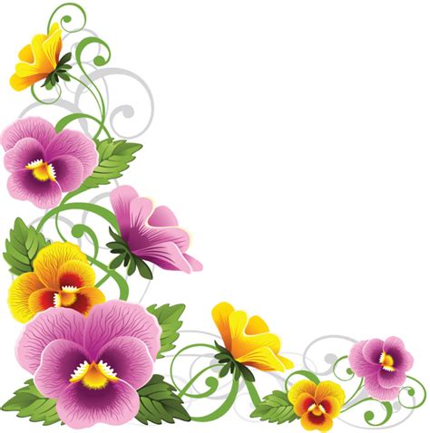 Corner Border, Decoupage, Flower Art, Beautiful Flowers, - Flower ...