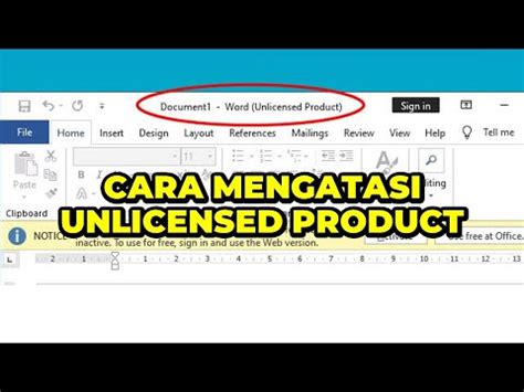 Cara Mengatasi Microsoft Word Tidak Bisa Mengetik Unlicensed Product