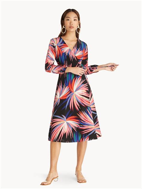 Bold Print Wrap Dress Multi Color Pomelo Fashion