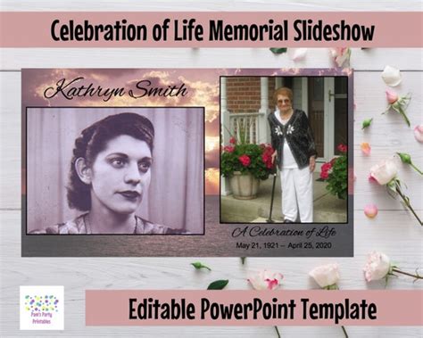 Diy Celebration Of Life Slideshow Sunset Funeral Slideshow Template