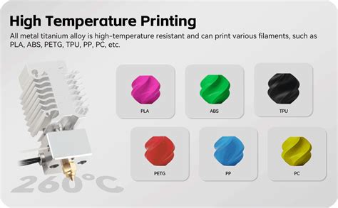 Creality Ender 3 V3 Se Hotend Tianium Alloy Heatbreak High Temperature