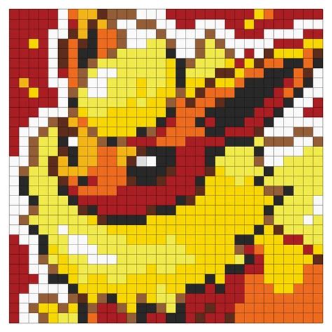 Flareon Pokemon Pix Brix Template Pixel Art Pokemon Pixel Art 2562