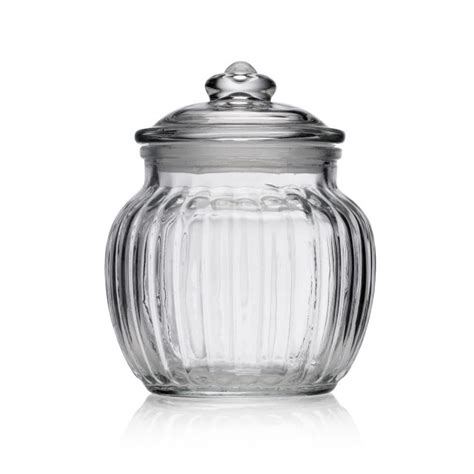 Large Curved Ribbed Glass Sweet Jar The Home Fusion Company