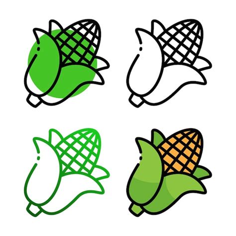 Premium Vector Corn Icon Design In Four Variation Color