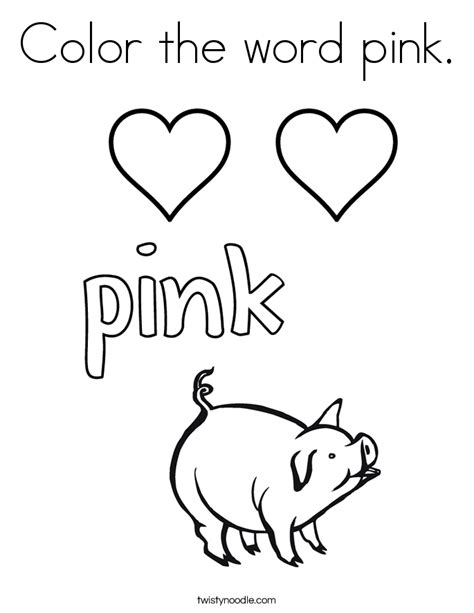 Color the word pink Coloring Page - Twisty Noodle