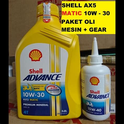 Paket Ganti Oli Shell Advance Ax W L Dan Oli Gear Asli Baru