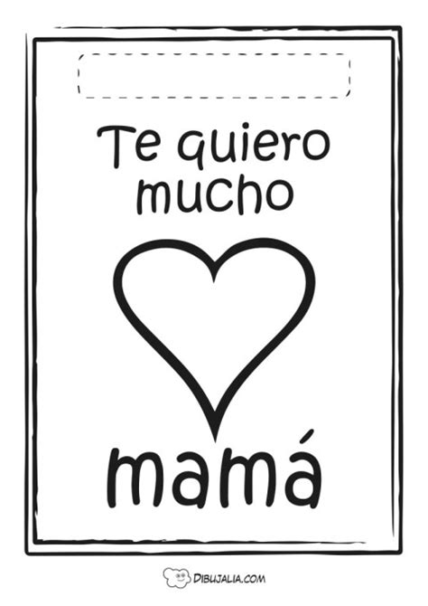 Tarjeta Te Quiero Mucho Mamá Dibujalia