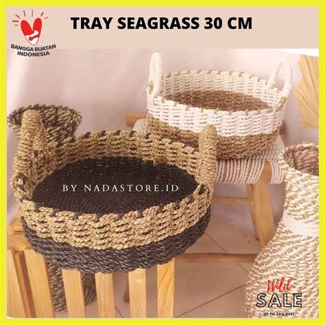 Jual Nampan Rotan Bulat Tempat Saji Baki Rattan Tray Handmade