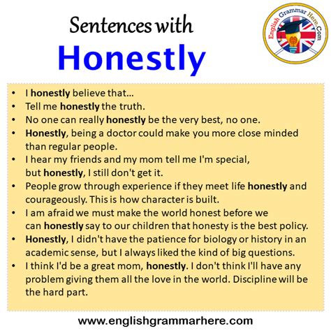 Sentences With Honestly Honestly In A Sentence In English Sentences