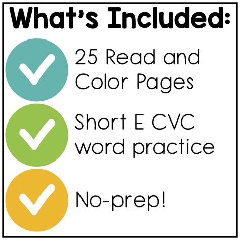 Read And Color {decodable Short E Cvc Word Sentences} Katie Roltgen