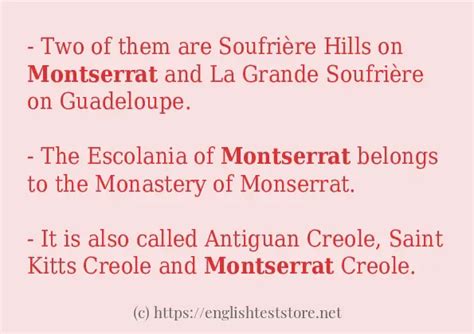 Montserrat Some Sentence Examples EnglishTestStore Blog