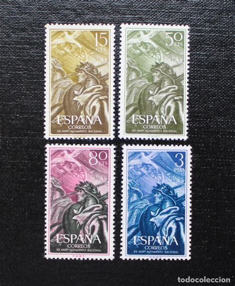 españa 1956 edifil 1187 al 1190 xx aniversari Comprar Sellos nuevos