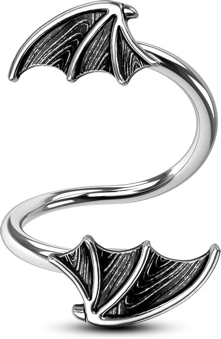 Amazon Cm Crareesi Mania Bat Twist Helix Earrings L Stainless