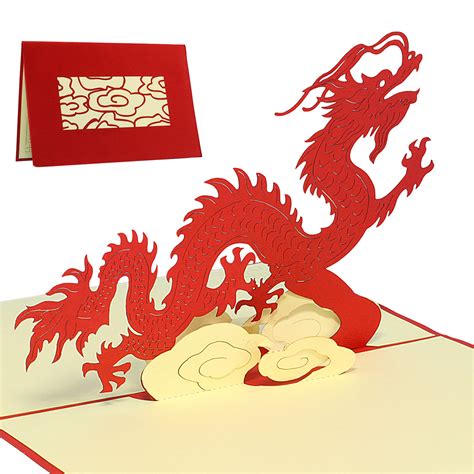 LINPopUp 3D Karte Reisegutschein Japan Asia Drache Pop Up Karte