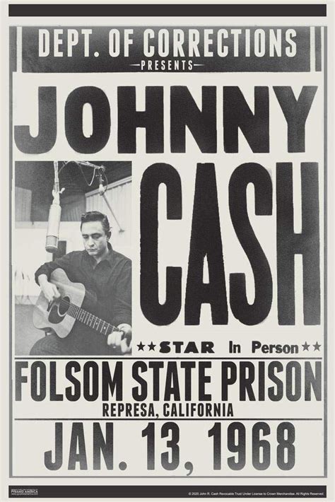 Pyramid America Laminated Johnny Cash Folsom State Prison Concert