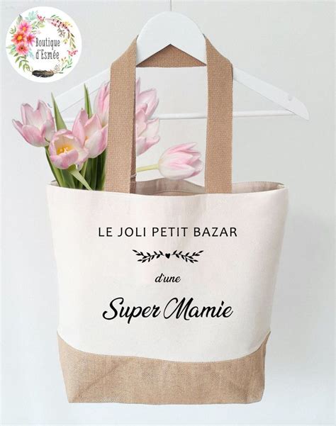 Sac en jute mamie sac en jute personnalisé Mamie Cadeau de mamie Sac