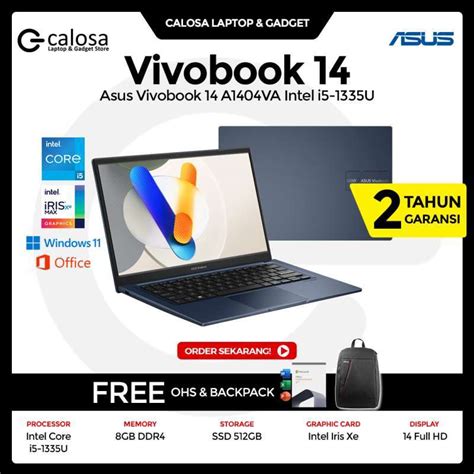 Jual Asus Vivobook 14 A1404va Intel I5 1335u Ram 8 512gb Iris Xe 14