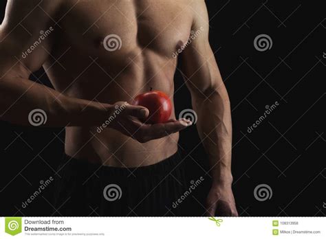 Strong Athletic Man Showes Naked Muscular Body Stock Photo Image Of