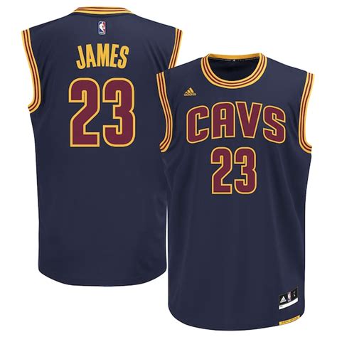 Men's Cleveland Cavaliers LeBron James adidas Navy Blue Alternate ...