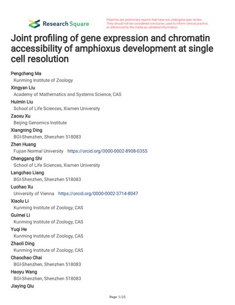 Pdf Joint Profiling Of Gene Expression And Chromatin Accessibility Of