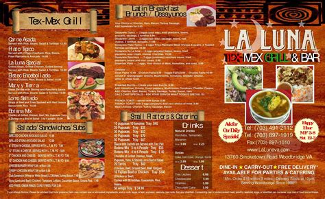 La Luna Menu In Woodbridge Virginia Usa