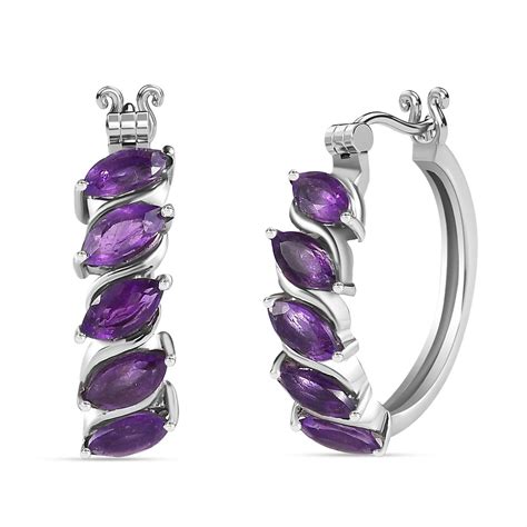 Afrikanischer Amethyst Ohrringe Edelstahl Ca Ct Shoplc