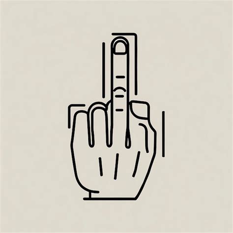 Middle Finger Sign With Modern Graphics Premium AI Generated Image