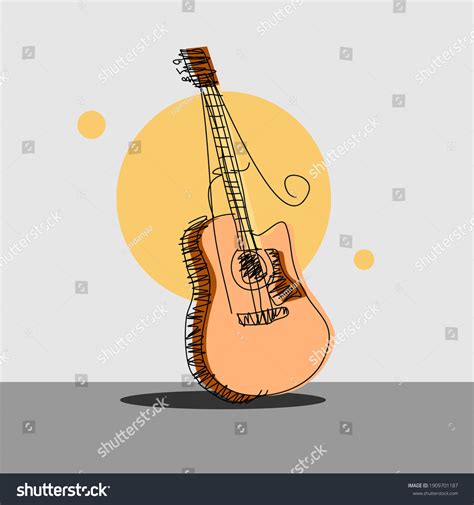 Guitar Leaning Against Wall Broken Strings Stock Vector (Royalty Free ...