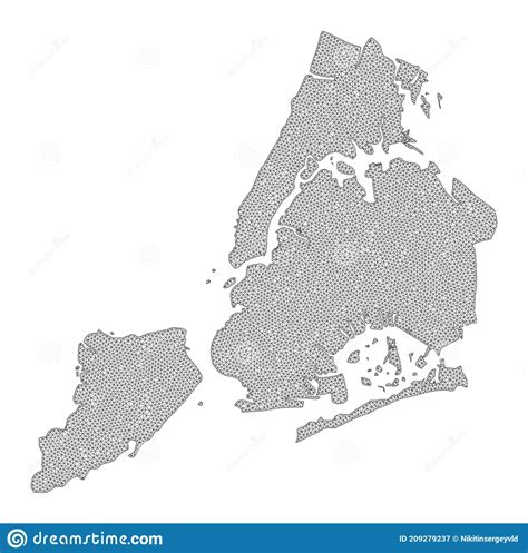 Polygonal 2d Mesh High Resolution Raster Map Of New York City