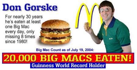 THE POST BAR: Don Gorske eats 25000 big mac