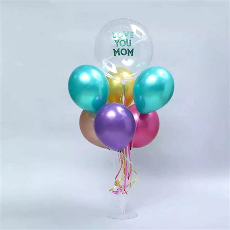 Love You Mom Multicoloured Balloons Stand Balloon Decoration In Delhi Ncr Togetherv