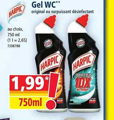 Promo Gel Wc Original Ou Surpuissant D Sinfectant Harpic Chez Norma