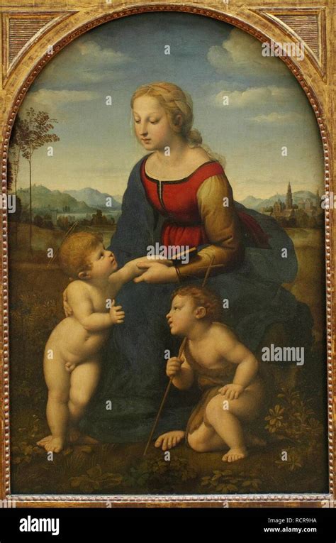 Madonna And Child With Saint John The Baptist La Belle Jardinière