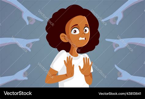 Hands Pointing To An Innocent Girl Cartoon Vector Image