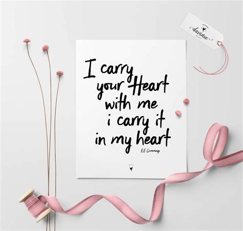 I carry your heart with me Giclée Art Print Love Print | Etsy