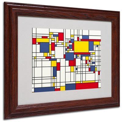 Trademark Art Mondrian World Map By Michael Thompsett Framed Graphic