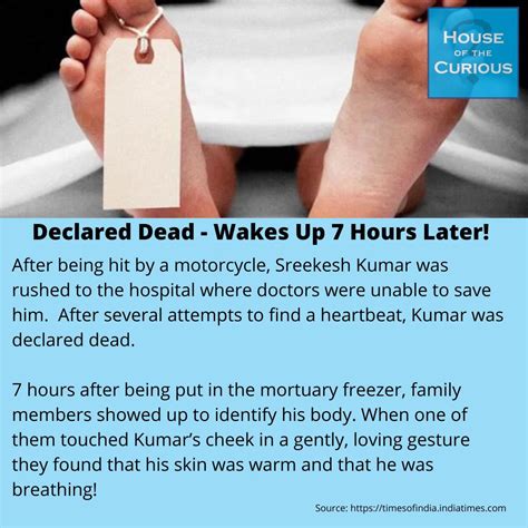 Declared Dead Wakes Up 7 Hours Later Interesting