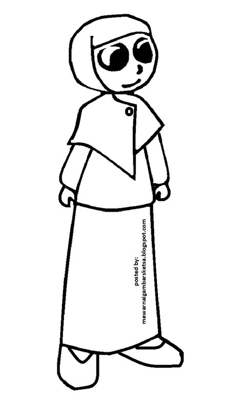 Mewarnai Gambar Mewarnai Gambar Mode Baju Muslimah
