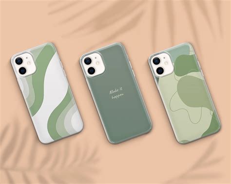 Sage Green Phone Case Abstract Minimal Cover Fit For Iphone 13 Etsy Green Phone Case Phone