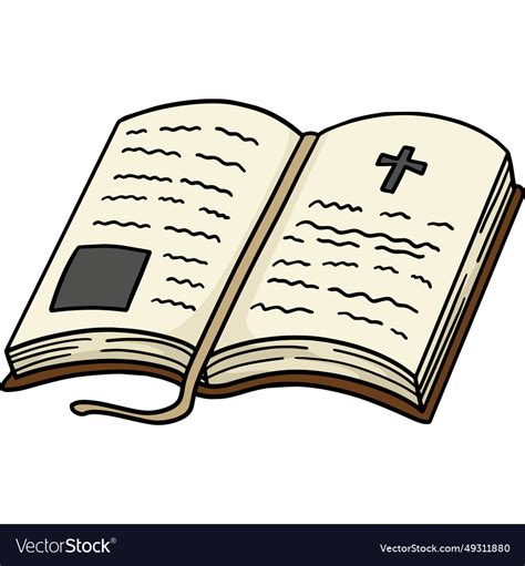 Christian Holy Bible Cartoon Colored Clipart Vector Image