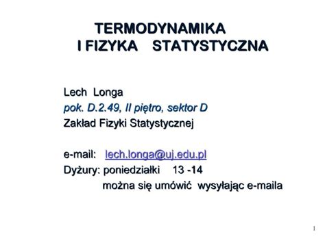 Pdf Termodynamika I Fizyka Statystycznath Cel Wyk Ad W