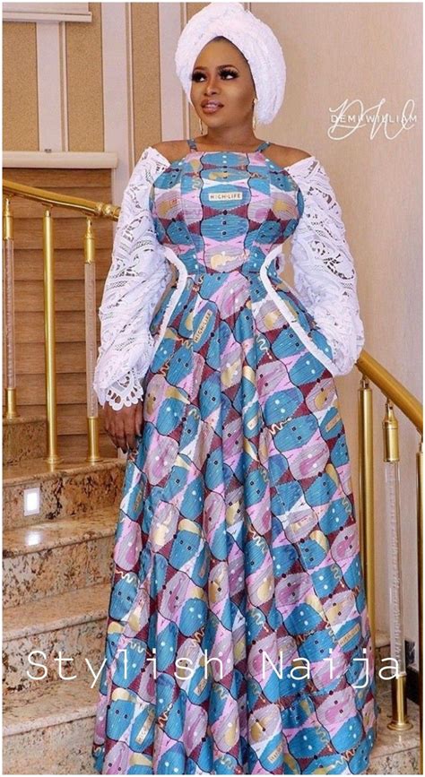 35 Beautiful Lace And Ankara Infusion Bubu Kaftan Styles Stylish