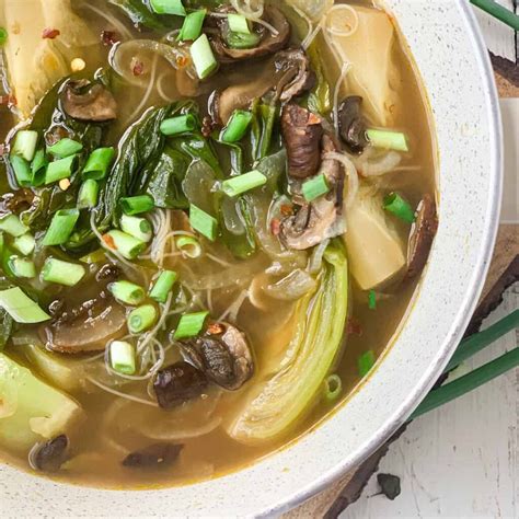 Spicy Ginger And Garlic Soup With Baby Bok Choy Season Thyme