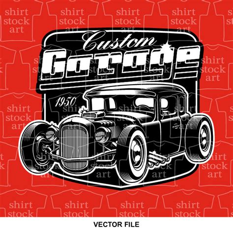 Car Muscle Hot Rod Vintage Classic Car T Shirt Stock Art